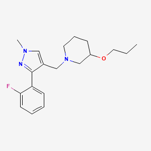 molecular formula C19H26FN3O B1257708 1-[[3-(2-Fluorophenyl)-1-methyl-4-pyrazolyl]methyl]-3-propoxypiperidine 