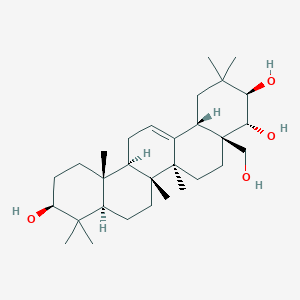 molecular formula C30H50O4 B1257712 (3R,4R,4aR,6aR,6aS,6bR,8aR,10S,12aR,14bS)-4a-(hydroxymethyl)-2,2,6a,6b,9,9,12a-heptamethyl-1,3,4,5,6,6a,7,8,8a,10,11,12,13,14b-tetradecahydropicene-3,4,10-triol 