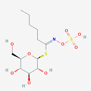 molecular formula C12H23NO9S2 B1257724 1-S-[(1Z)-N-(sulfooxy)hexanimidoyl]-1-thio-beta-D-glucopyranose 