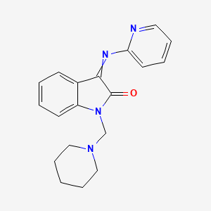 2H-Indol-2-one, 1,3-dihydro-1-(1-piperidinylmethyl)-3-(2-pyridinylimino)-