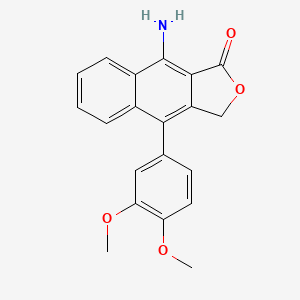 Naphtho[2,3-c]furan-1(3H)-one, 9-amino-4-(3,4-dimethoxyphenyl)-