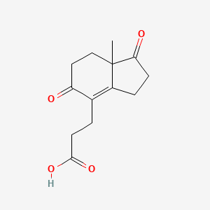 molecular formula C13H16O4 B1257736 7a-Methyl-5,6,7,7a-tetrahydroindan-1,5-dione-4-(3-propionic acid) CAS No. 25110-82-1