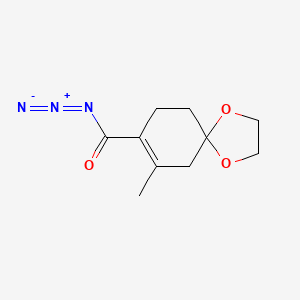 molecular formula C10H13N3O3 B12577382 1,4-Dioxaspiro[4.5]dec-7-ene-8-carbonyl azide, 7-methyl- CAS No. 222625-92-5