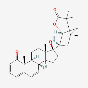 molecular formula C29H38O4 B1257742 (1R,5R,7S)-7-[(8S,9S,10R,13S,14S,17R)-17-hydroxy-10,13-dimethyl-1-oxo-9,11,12,14,15,16-hexahydro-8H-cyclopenta[a]phenanthren-17-yl]-4,4,5-trimethyl-2-oxabicyclo[3.2.1]octan-3-one 