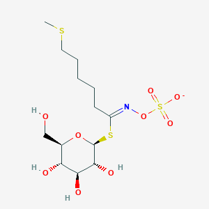 molecular formula C13H24NO9S3- B1257756 1-S-[(1Z)-6-(methylsulfanyl)-N-(sulfonatooxy)hexanimidoyl]-1-thio-beta-D-glucopyranose 