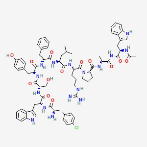 molecular formula C74H91ClN16O13 B1257791 LHRH,(N)-Ac-Trp(1)-(4-Cl-Phe)(2)-Trp(3)-Phe(6)-AlaNH2(10)- CAS No. 78493-59-1