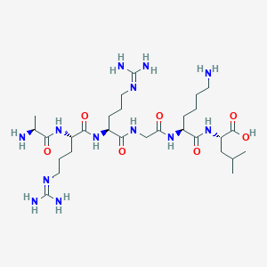 molecular formula C29H57N13O7 B12578209 L-Alanyl-N~5~-(diaminomethylidene)-L-ornithyl-N~5~-(diaminomethylidene)-L-ornithylglycyl-L-lysyl-L-leucine CAS No. 184895-12-3