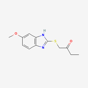 molecular formula C12H14N2O2S B12578242 1-[(6-methoxy-1H-benzimidazol-2-yl)sulfanyl]butan-2-one CAS No. 194923-15-4