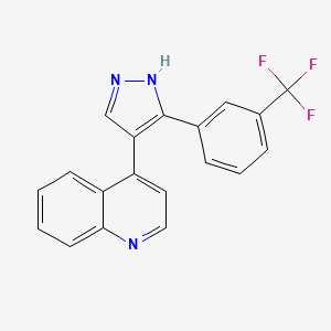 4-(3-(3-(trifluoromethyl)phenyl)-1H-pyrazol-4-yl)quinoline