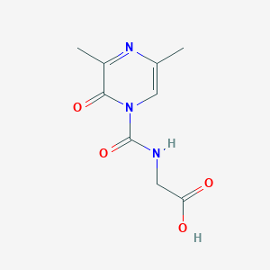 molecular formula C9H11N3O4 B12578251 N-(3,5-Dimethyl-2-oxopyrazine-1(2H)-carbonyl)glycine CAS No. 512791-10-5