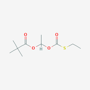 molecular formula C10H18O4S B12578273 1-{[(Ethylsulfanyl)carbonyl]oxy}ethyl 2,2-dimethylpropanoate CAS No. 467229-23-8