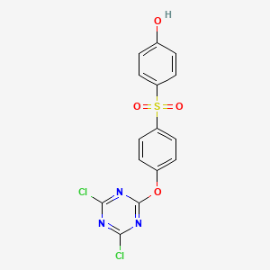 4-{4-[(4,6-Dichloro-1,3,5-triazin-2-yl)oxy]benzene-1-sulfonyl}phenol