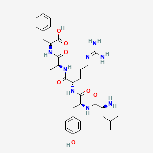 molecular formula C33H48N8O7 B12578314 L-Leucyl-L-tyrosyl-N~5~-(diaminomethylidene)-L-ornithyl-L-alanyl-L-phenylalanine CAS No. 635317-15-6