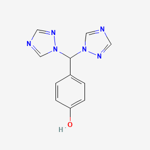 molecular formula C11H10N6O B12578325 Phenol, 4-(di-1H-1,2,4-triazol-1-ylmethyl)- CAS No. 502158-53-4