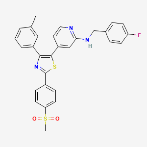 N-(4-Fluorobenzyl)-N-[4-[4-(3-methylphenyl)-2-(4-methylsulfonylphenyl)-1,3-thiazol-5-YL]-2-pyridyl]amine