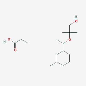 molecular formula C16H32O4 B12578415 2-Methyl-2-[1-(3-methylcyclohexyl)ethoxy]propan-1-ol;propanoic acid CAS No. 610769-94-3