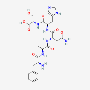 molecular formula C25H34N8O8 B12578425 L-Phenylalanyl-L-alanyl-L-asparaginyl-L-histidyl-L-serine CAS No. 628685-97-2