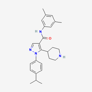 molecular formula C26H32N4O B1257845 N-(3,5-dimethylphenyl)-1-(4-isopropylphenyl)-5-(piperidin-4-yl)-1H-pyrazole-4-carboxamide 