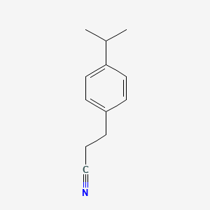 molecular formula C12H15N B12578466 3-[4-(Propan-2-YL)phenyl]propanenitrile CAS No. 268729-87-9