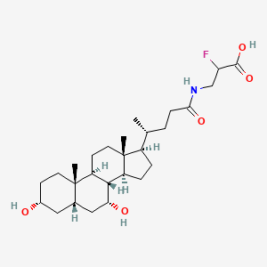 molecular formula C27H44FNO5 B1257847 3-[[(4R)-4-[(3R,5S,7R,8R,9S,10S,13R,14S,17R)-3,7-dihydroxy-10,13-dimethyl-2,3,4,5,6,7,8,9,11,12,14,15,16,17-tetradecahydro-1H-cyclopenta[a]phenanthren-17-yl]pentanoyl]amino]-2-fluoropropanoic acid 