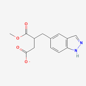 molecular formula C13H13N2O4- B12578493 3-[(1H-Indazol-5-yl)methyl]-4-methoxy-4-oxobutanoate CAS No. 635713-15-4