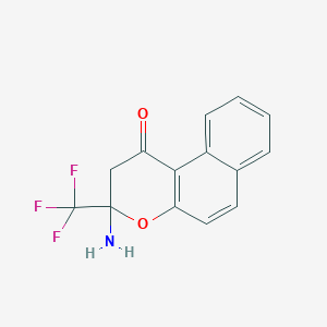 molecular formula C14H10F3NO2 B12578496 3-Amino-3-(trifluoromethyl)-2,3-dihydro-1H-naphtho[2,1-b]pyran-1-one CAS No. 185010-75-7