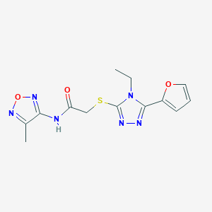 2-{[4-Ethyl-5-(2-furyl)-4H-1,2,4-triazol-3-yl]sulfanyl}-N-(4-methyl-1,2,5-oxadiazol-3-yl)acetamide