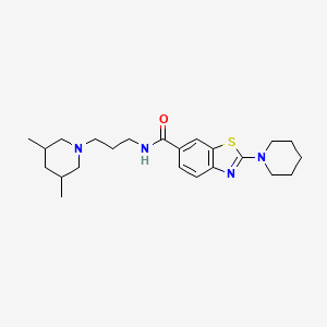 molecular formula C23H34N4OS B1257856 N-[3-(3,5-dimethyl-1-piperidinyl)propyl]-2-(1-piperidinyl)-1,3-benzothiazole-6-carboxamide 