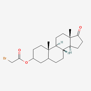 molecular formula C21H31BrO3 B1257858 [(8R,9S,10S,13S,14S)-10,13-dimethyl-17-oxo-1,2,3,4,5,6,7,8,9,11,12,14,15,16-tetradecahydrocyclopenta[a]phenanthren-3-yl] 2-bromoacetate 