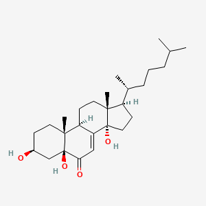 molecular formula C27H44O4 B1257859 3beta,5beta,14alpha-Trihydroxy-5beta-cholest-7-en-6-one 