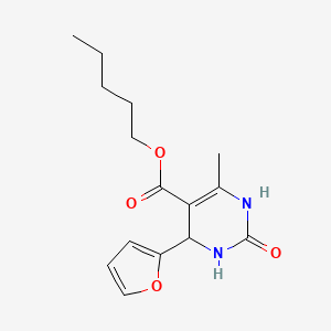 molecular formula C15H20N2O4 B12578641 pentyl 4-(furan-2-yl)-6-methyl-2-oxo-3,4-dihydro-1H-pyrimidine-5-carboxylate 