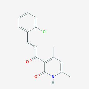 molecular formula C16H14ClNO2 B12578677 3-[3-(2-chlorophenyl)prop-2-enoyl]-4,6-dimethyl-1H-pyridin-2-one CAS No. 331445-67-1