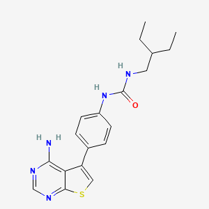 molecular formula C19H23N5OS B12578736 n-[4-(4-Aminothieno[2,3-d]pyrimidin-5-yl)phenyl]-n'-(2-ethylbutyl)urea CAS No. 607711-31-9