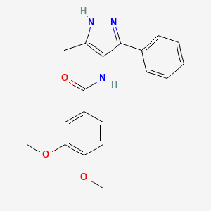 3,4-dimethoxy-N-(5-methyl-3-phenyl-1H-pyrazol-4-yl)benzamide