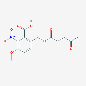 Benzoic acid, 6-[[(1,4-dioxopentyl)oxy]methyl]-3-methoxy-2-nitro-