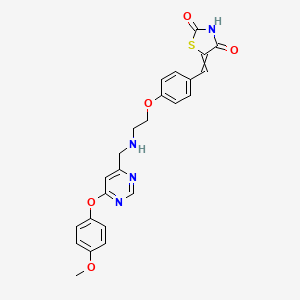 5-({4-[2-({[6-(4-Methoxyphenoxy)pyrimidin-4-yl]methyl}amino)ethoxy]phenyl}methylidene)-1,3-thiazolidine-2,4-dione