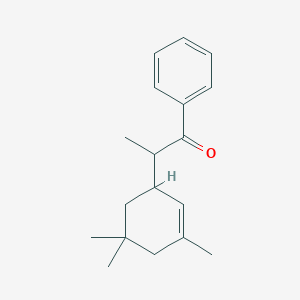 molecular formula C18H24O B12578757 1-Propanone, 1-phenyl-2-(3,5,5-trimethyl-2-cyclohexen-1-yl)- CAS No. 224300-87-2