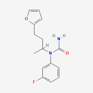 molecular formula C15H17FN2O2 B12578778 N-(3-Fluorophenyl)-N-[4-(furan-2-yl)butan-2-yl]urea CAS No. 606134-97-8