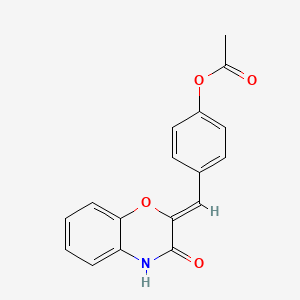 molecular formula C17H13NO4 B12578793 4-[(Z)-(3-Oxo-3,4-dihydro-2H-1,4-benzoxazin-2-ylidene)methyl]phenyl acetate 