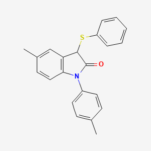 2H-Indol-2-one, 1,3-dihydro-5-methyl-1-(4-methylphenyl)-3-(phenylthio)-