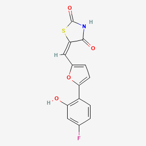 molecular formula C14H8FNO4S B1257888 5-((5-(4-Fluoro-2-hydroxyphenyl)furan-2-yl)methylene)thiazolidine-2,4-dione 