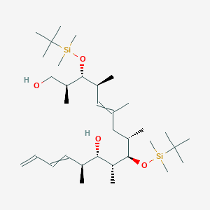 molecular formula C34H68O4Si2 B12578918 (2S,3R,4S,8S,9R,10R,11S,12S)-3,9-Bis{[tert-butyl(dimethyl)silyl]oxy}-2,4,6,8,10,12-hexamethylhexadeca-5,13,15-triene-1,11-diol CAS No. 261968-23-4