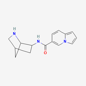 molecular formula C15H17N3O B12578922 N-(2-Azabicyclo[2.2.1]heptan-6-yl)indolizine-6-carboxamide CAS No. 588724-82-7