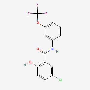 molecular formula C14H9ClF3NO3 B12578958 5-Chloro-2-hydroxy-N-[3-(trifluoromethoxy)phenyl]benzamide CAS No. 634185-96-9