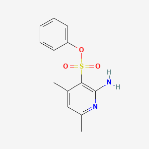 molecular formula C13H14N2O3S B12578975 3-Pyridinesulfonic acid, 2-amino-4,6-dimethyl-, phenyl ester CAS No. 646053-53-4