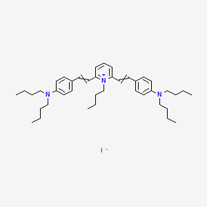 molecular formula C41H60IN3 B12579000 1-Butyl-2,6-bis{2-[4-(dibutylamino)phenyl]ethenyl}pyridin-1-ium iodide CAS No. 475671-98-8