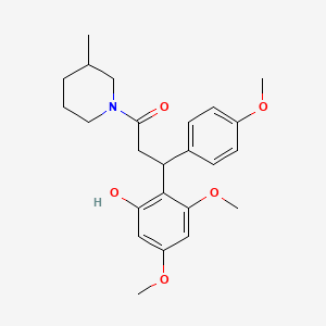 molecular formula C24H31NO5 B1257906 3-(2-Hydroxy-4,6-dimethoxyphenyl)-3-(4-methoxyphenyl)-1-(3-methyl-1-piperidinyl)-1-propanone 