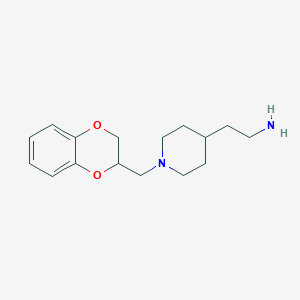 molecular formula C16H24N2O2 B12579063 2-[1-(2,3-Dihydro-1,4-benzodioxin-3-ylmethyl)piperidin-4-yl]ethanamine 