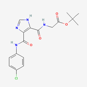 2-[[[4-[(4-chloroanilino)-oxomethyl]-1H-imidazol-5-yl]-oxomethyl]amino]acetic acid tert-butyl ester