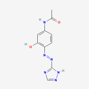 molecular formula C10H10N6O2 B12579074 N-{3-Oxo-4-[2-(1H-1,2,4-triazol-5-yl)hydrazinylidene]cyclohexa-1,5-dien-1-yl}acetamide CAS No. 501676-58-0